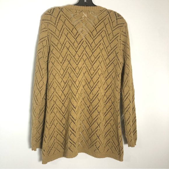 Beautiful Tan Crocheted Button Up Sweater by Jones & Co. - Picture 9 of 10